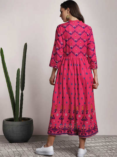 Sangria Mughal Printed Anarkali