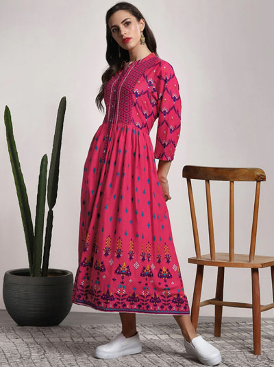 Sangria Mughal Printed Anarkali