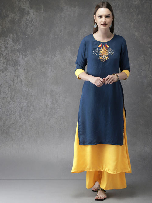 Anouk Women Layered Yoke Design Kurta with Palazzos