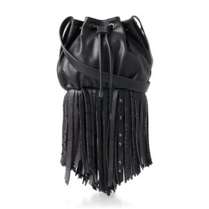 Steve Madden Sandro Fringed Black Hobo Handbag