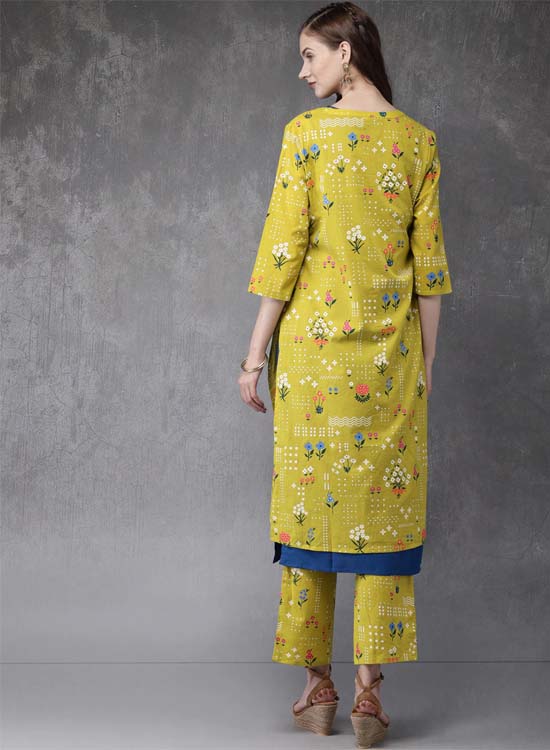 Anouk Women Printed Layered Kurta with Trousers