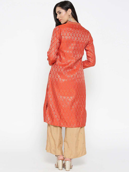 Biba Women  Woven Design Straight Kurta