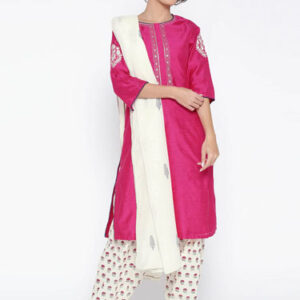 Biba Women Solid Kurta with Salwar & Dupatta