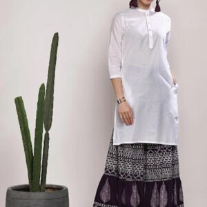 Sangria Women Solid Kurta with Palazzos