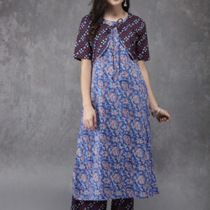 Anouk Women Printed Kurta with Palazzos