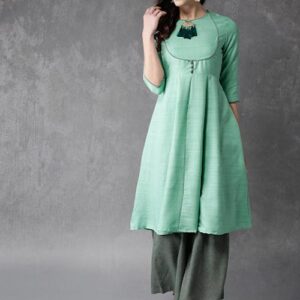 Anouk Women Solid Kurta with Palazzos