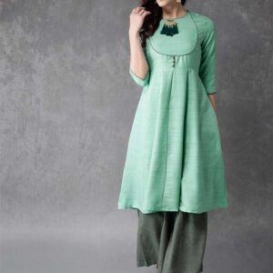 Anouk Women Solid Kurta with Palazzos