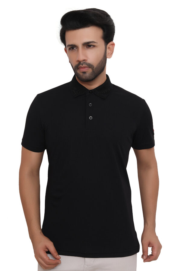 Flying Machine Polo T-Shirt Dryfit, Black