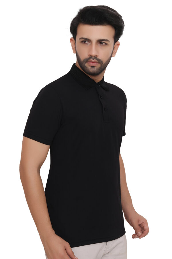 Flying Machine Polo T-Shirt Dryfit, Black