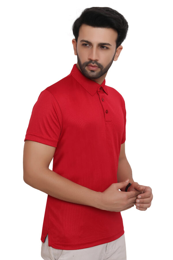 Flying Machine Polo T-Shirt Dryfit, Red