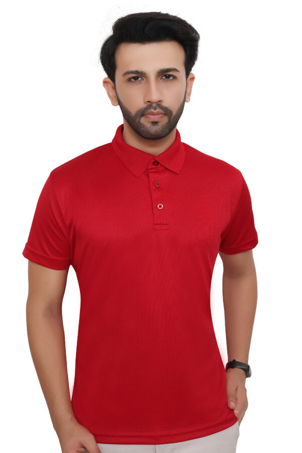 Flying Machine Polo T-Shirt Dryfit, Red