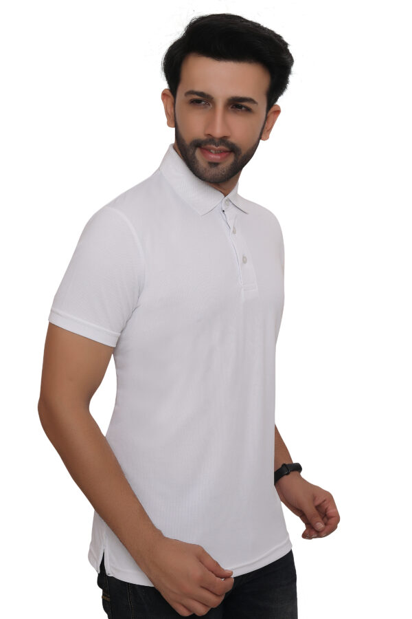 Flying Machine Polo T-Shirt Dryfit, White