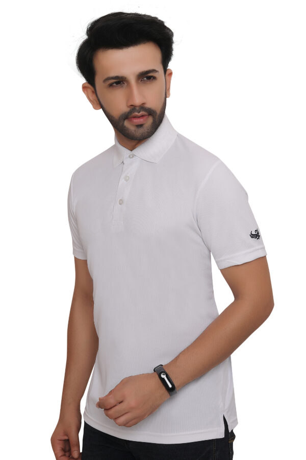 Flying Machine Polo T-Shirt Dryfit, White