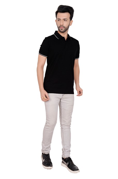 EXCLUSIVE COMFORT T-SHIRTBLACK With White Tipping