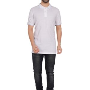 EXCLUSIVE COMFORT T-SHIRTWhite With Sky Blue Tipping