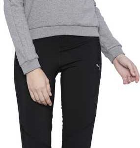 Puma  Solid Round Neck Casual Women Grey Sweater