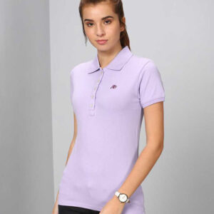 Aeropostale  Solid Women Polo Neck  T-Shirt