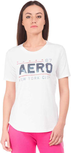 Aeropostale  Self Design Women Round Neck T-Shirt