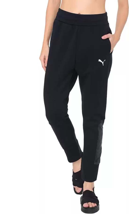 Solid Women Black Track Pants