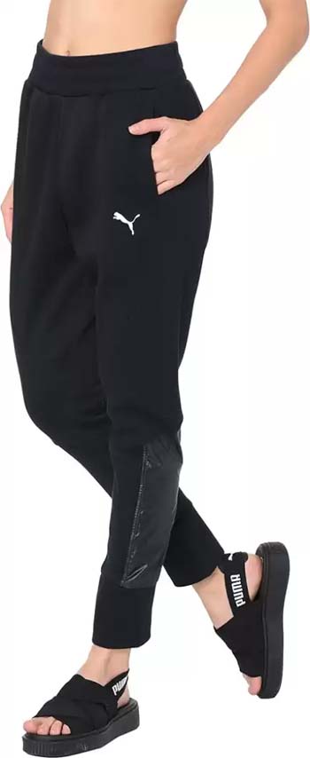 Solid Women Black Track Pants