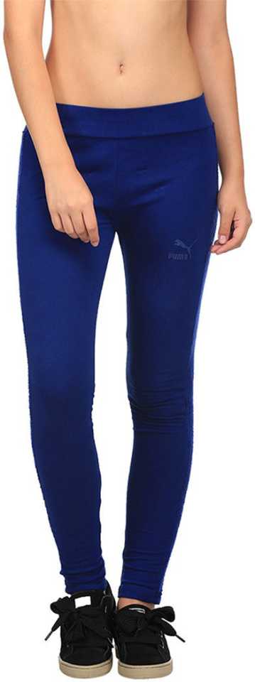 Puma Solid Women Blue Tights