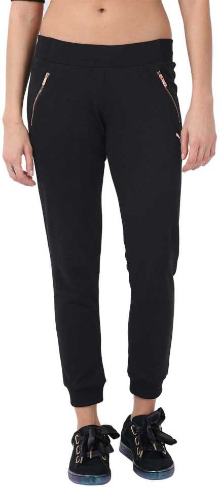 Puma Solid Women Black Track Pants