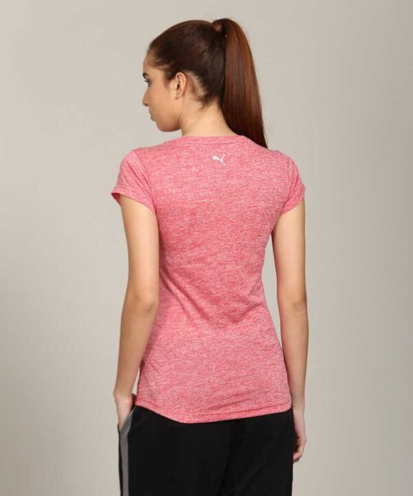 Puma Casual Short Sleeve Self Design Women Pink Top