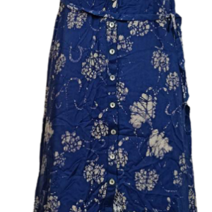 Navy Blue Coloured Printed Asymmetric Dress