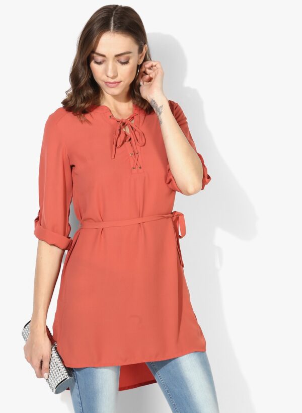 109F Orange Solid Tunic