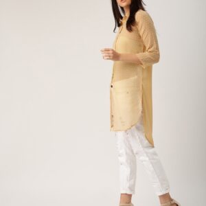 all about you Beige Sheer Swiss Dot Tunic