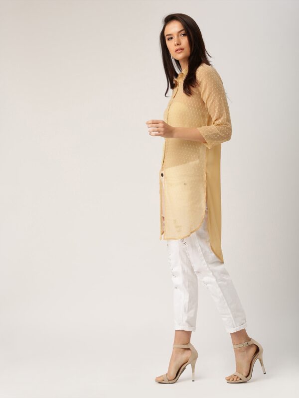 all about you Beige Sheer Swiss Dot Tunic