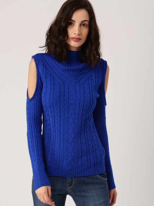 all about you from Deepika Padukone Women Blue Self Design Pullover