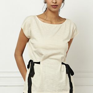 all about you Women Cream-Coloured Solid Top