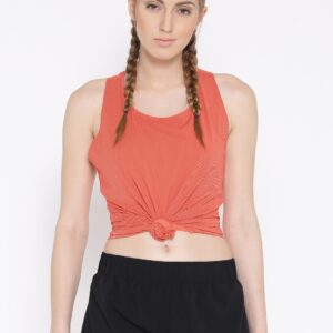 ADIDAS Women Orange CAP CHILL TAN1 Striped Tank Top