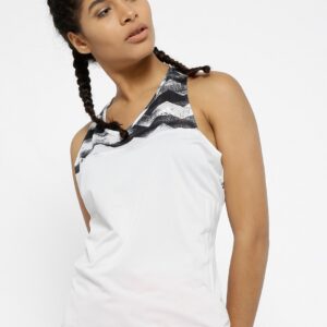 Adidas Women White  Adizero Printed Running Tank Top