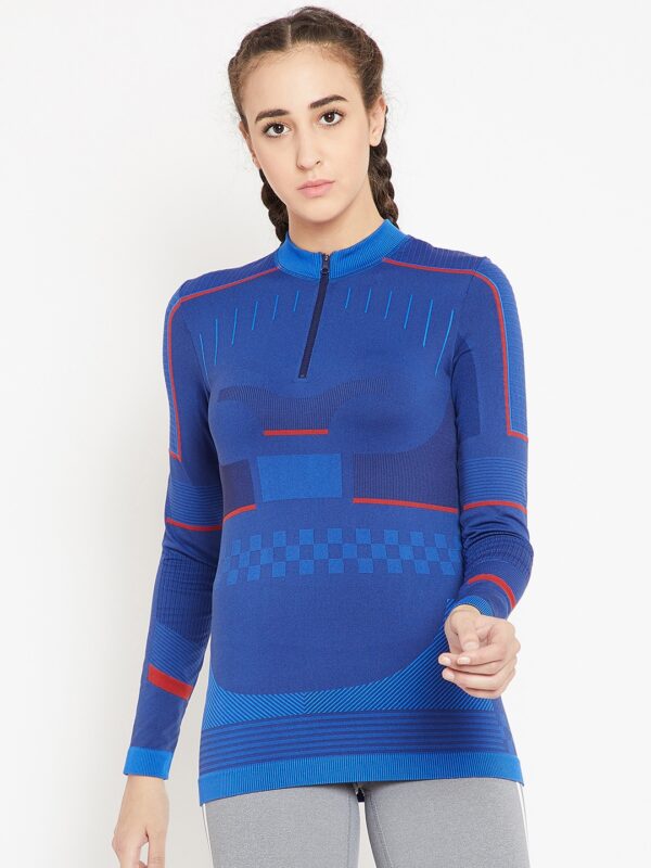 Stella McCartney by ADIDAS Blue Seamless Fitted Training Studio Top