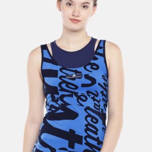 Stella McCartney by ADIDAS Women Blue Printed Training Tank Top