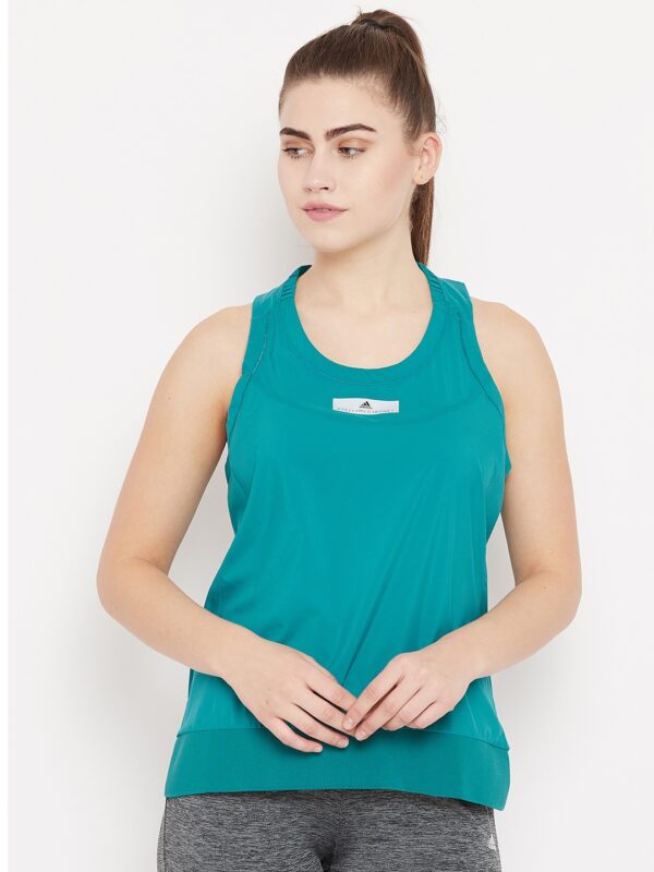 Stella McCartney by ADIDAS Women Teal Green AZ Running Tank Top