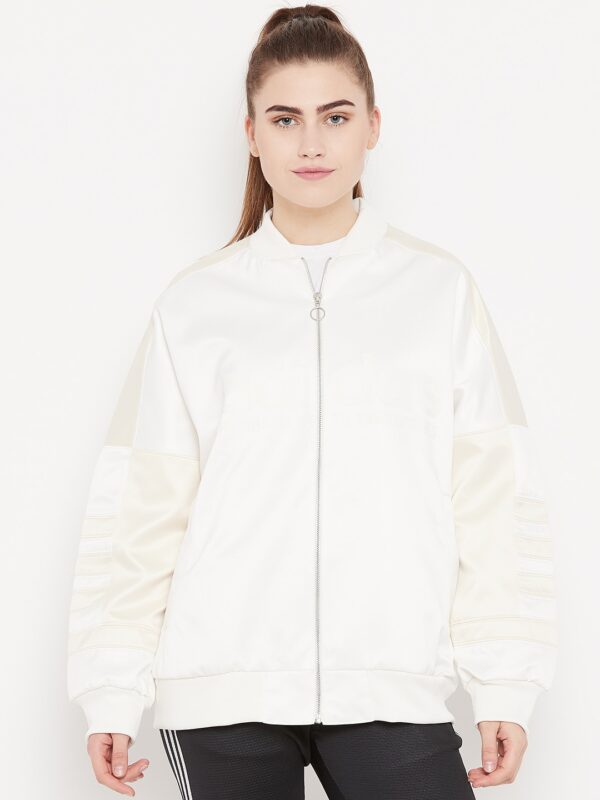 ADIDAS Originals Women Off-White Solid Track Jacket