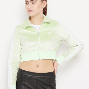 ADIDAS Originals Women Lime Green Solid Track Jacket