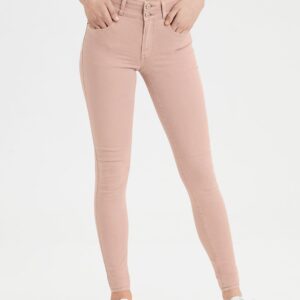 AMERICAN EAGLE OUTFITTERS Women Peach-Coloured Regular Fit High-Rise Clean Look Stretchable Jeans