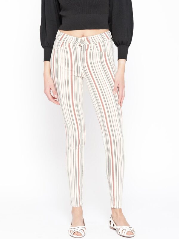 AMERICAN EAGLE OUTFITTERS Women Beige  Brown Regular Fit Striped Trousers