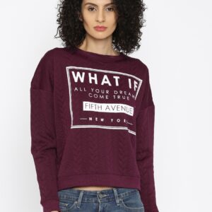 ALCOTT Burgundy Printed Sweatshirt