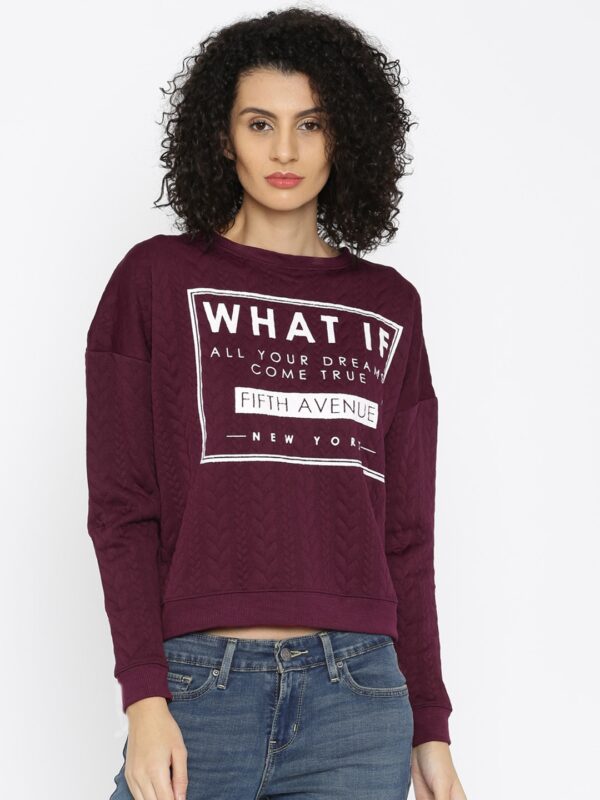 ALCOTT Burgundy Printed Sweatshirt