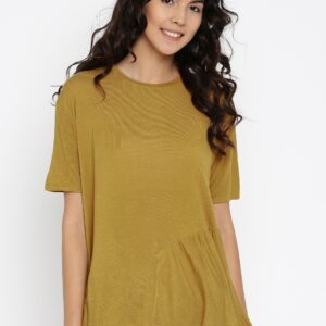 ALCOTT Women Mustard Yellow Solid Top