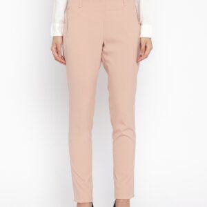 Annabelle by Pantaloons Women Peach Solid Formal Trousers