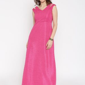 AND Women Pink Solid Maxi Dress