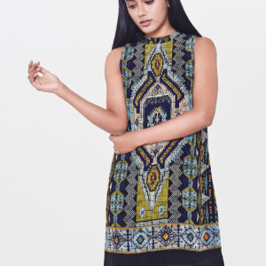 AND Women Black Printed A-Line Dress