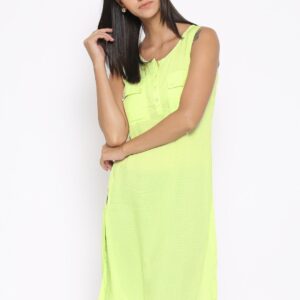 AND by Anita Dongre Lime Green Longline Tunic