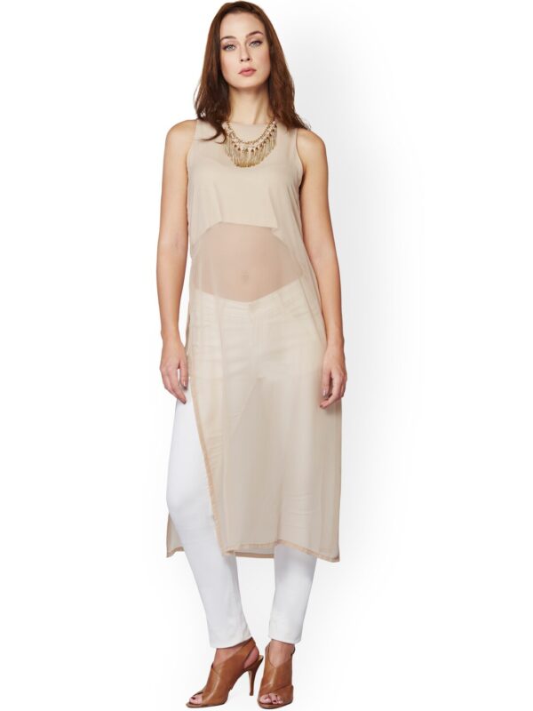 AND Beige Sheer Tunic